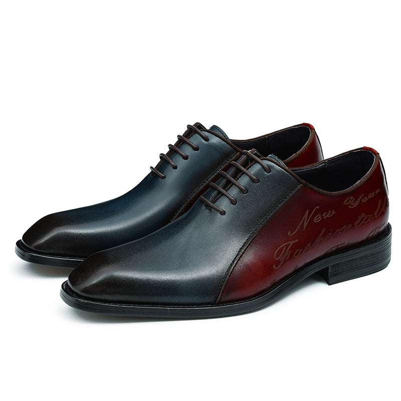 Men's Oxford Shoes Letter-Embossed Dress Shoes
