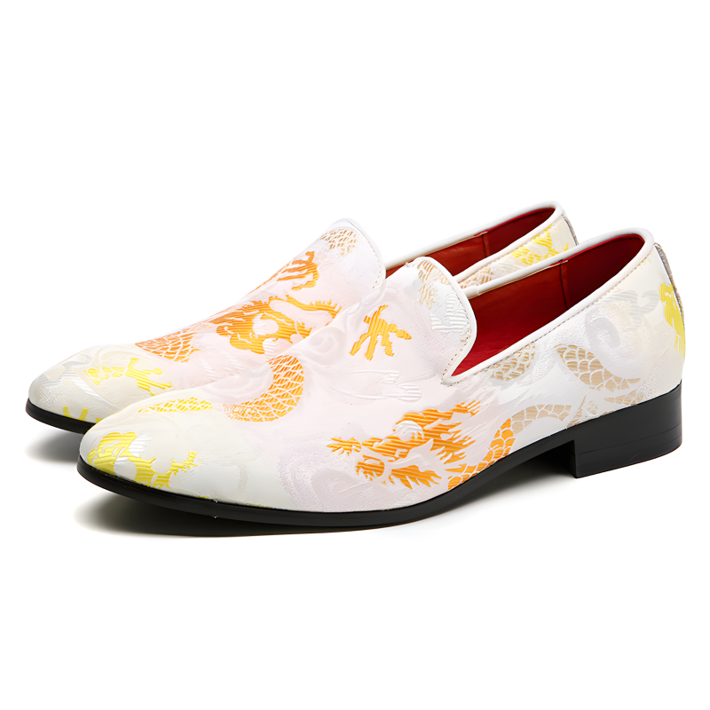 Men's Loafers Elegant Embroidered Jacquard