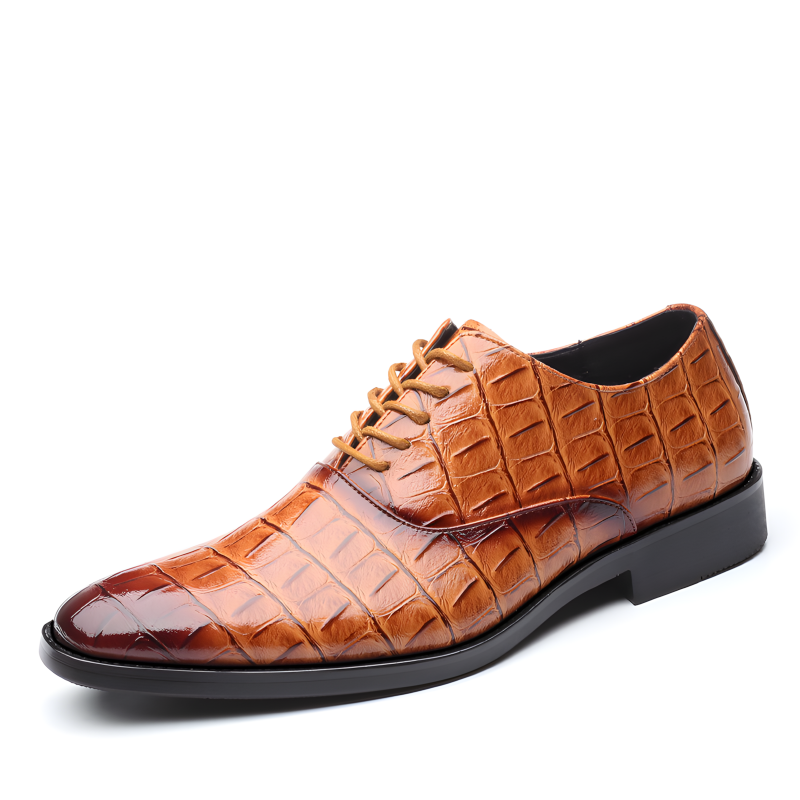 Men's Formal Oxfords Crocodile-Textured Leather Dress Shoes