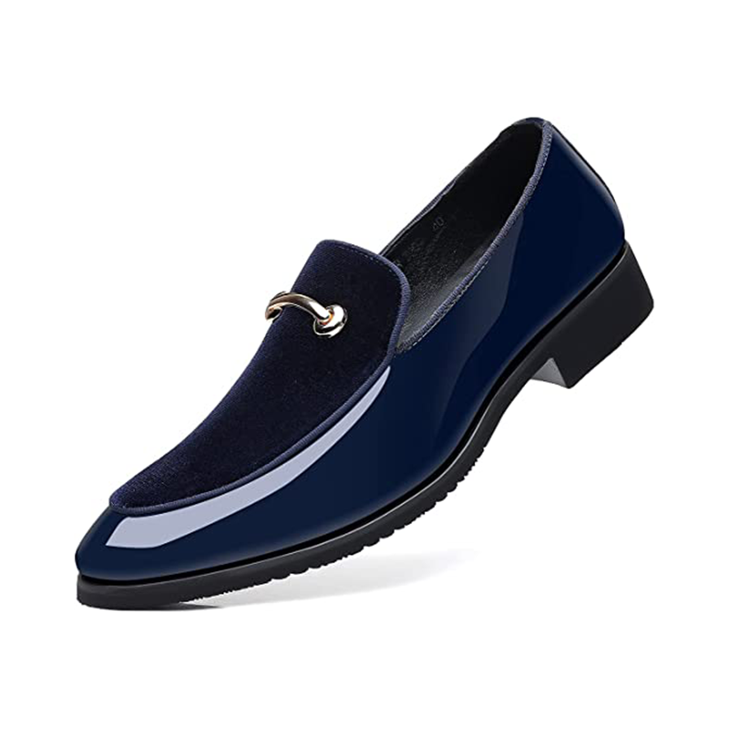 Men’s Patent Leather & Velvet Horsebit Loafers