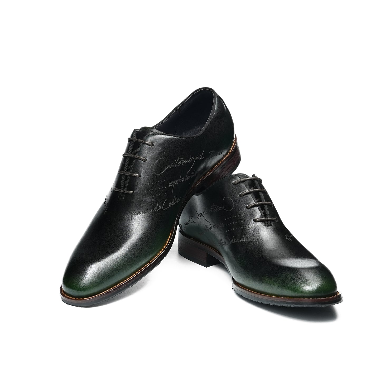 Artisan Script Men's Oxford Shoes: Hand-Painted Elegance & Custom Character