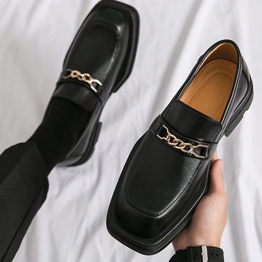 Urban Sculpture Men's Loafers: Architectural Square-Toe & Sculptural Hardware