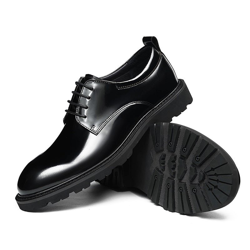 Men's Luminous Derby Shoes: Sculpted Toe Design & Architectural Sole Detailing
