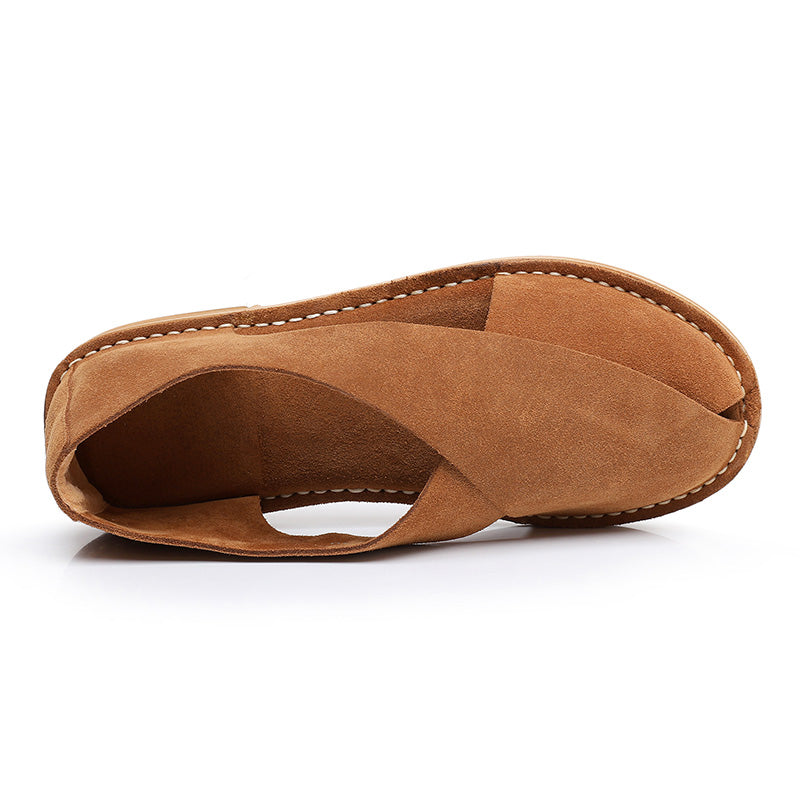 Men's Cross-Strap Sandals: Textured Surface & Minimalist Design