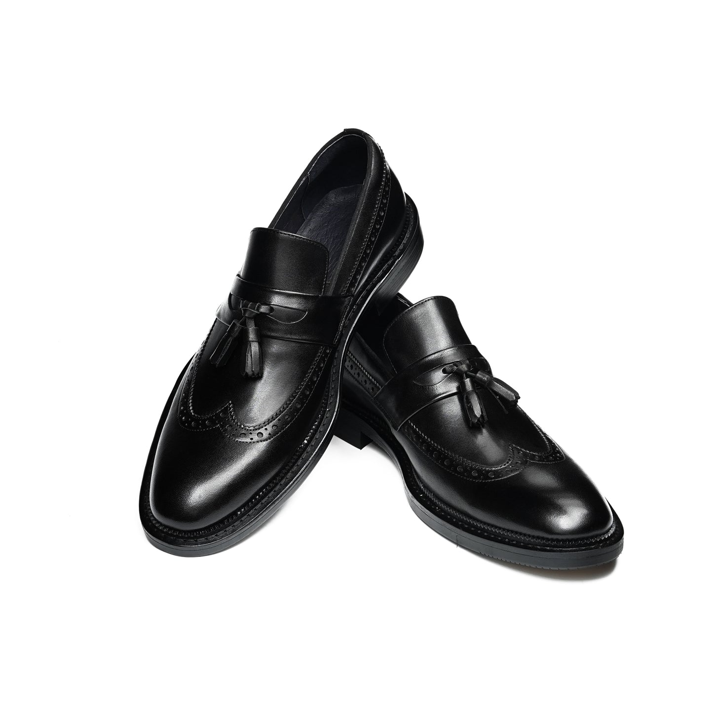 Artisan-Carved Men's Loafers: Intricate Brogue Artistry & Effortless Sophistication