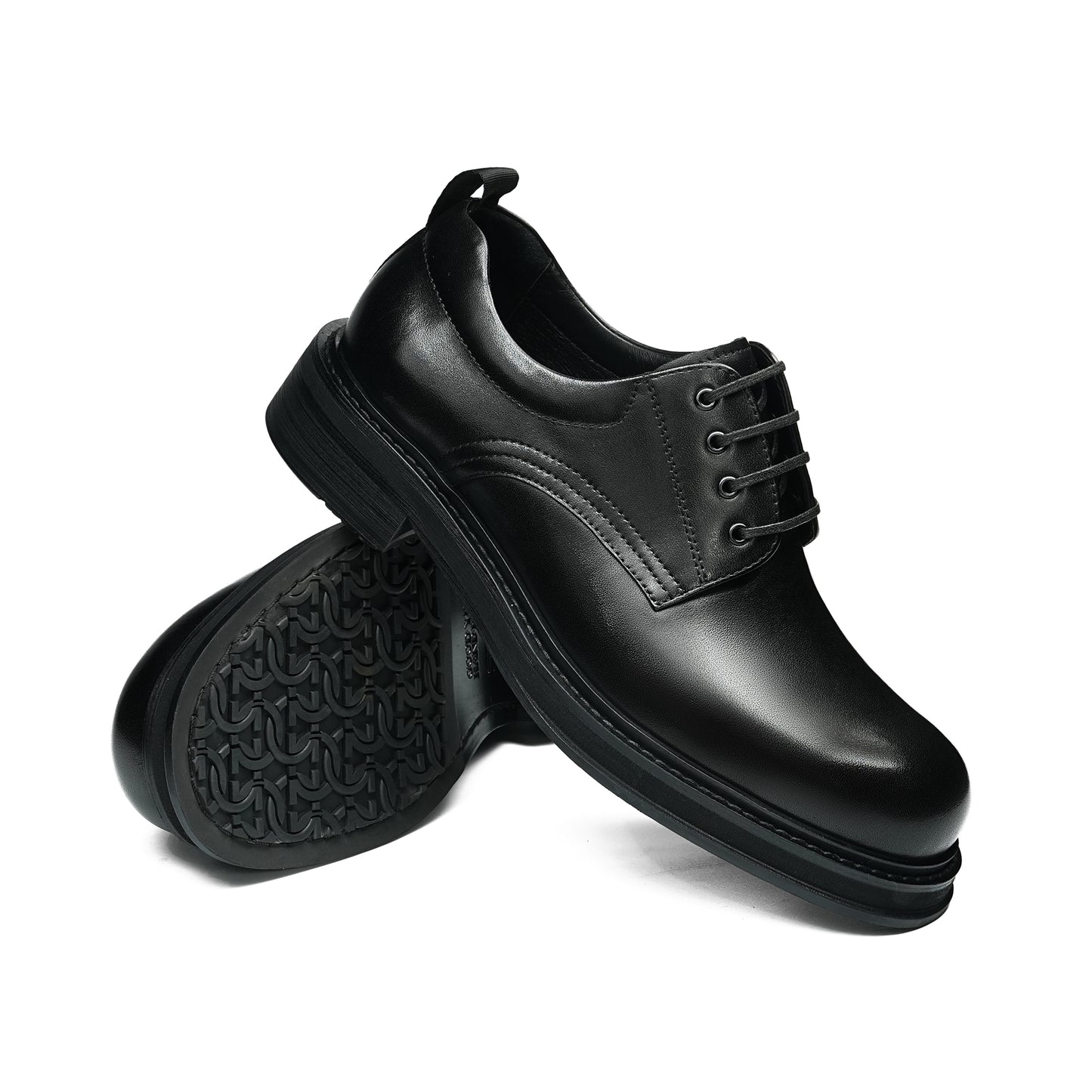 Urban Ease Men's Derby Shoes: Side Elastic Panels & Streamlined Design