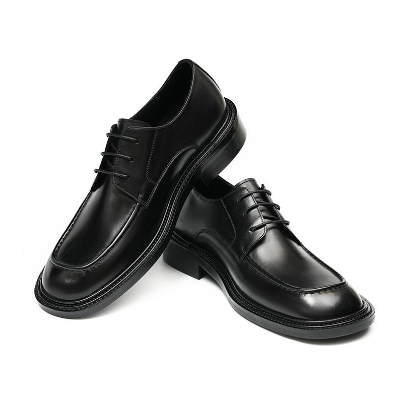 Men's Derby Shoes - Gradient Leather & Reinforced Stitching