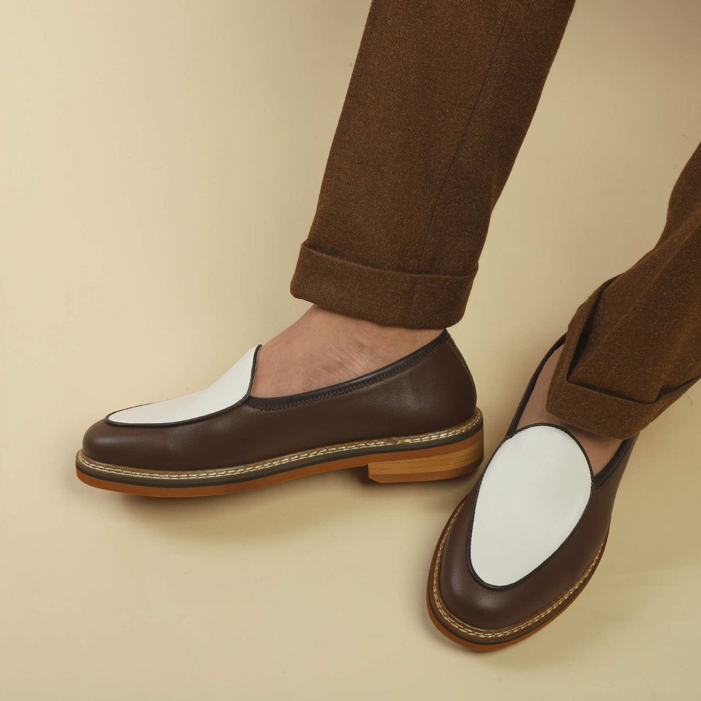 Men's Slip-On Loafers: Artisan Stitching & Layered Sole Architecture