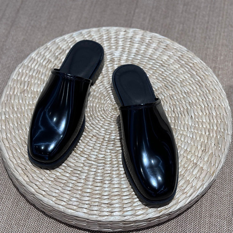 Men's Polished Mules: Architectural Toe Design & Effortless Sophistication