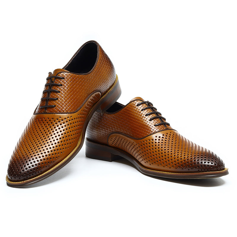 Men's Perforated Oxford Shoes Breathable Mesh