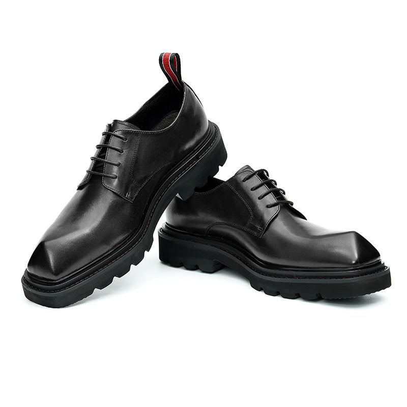 Men's Leather Derby Shoes Diamond Toe