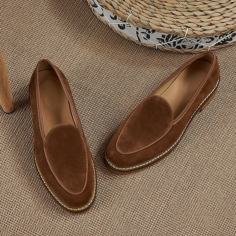 Men's Slip-On Loafers: Artisan Stitching & Layered Sole Architecture