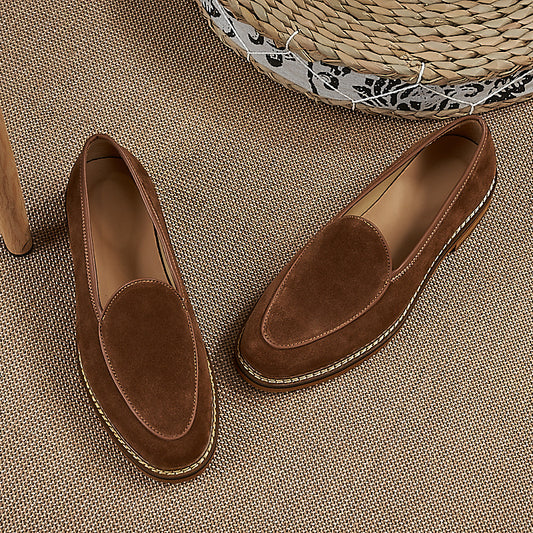 Men's Slip-On Loafers: Artisan Stitching & Layered Sole Architecture