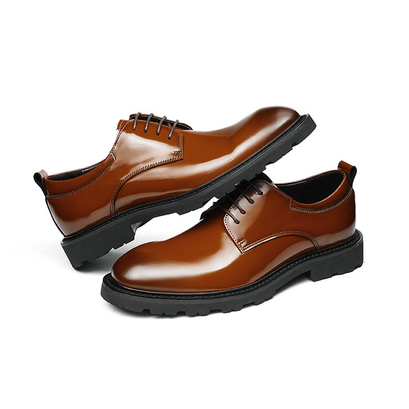 Men's Luminous Derby Shoes: Sculpted Toe Design & Architectural Sole Detailing