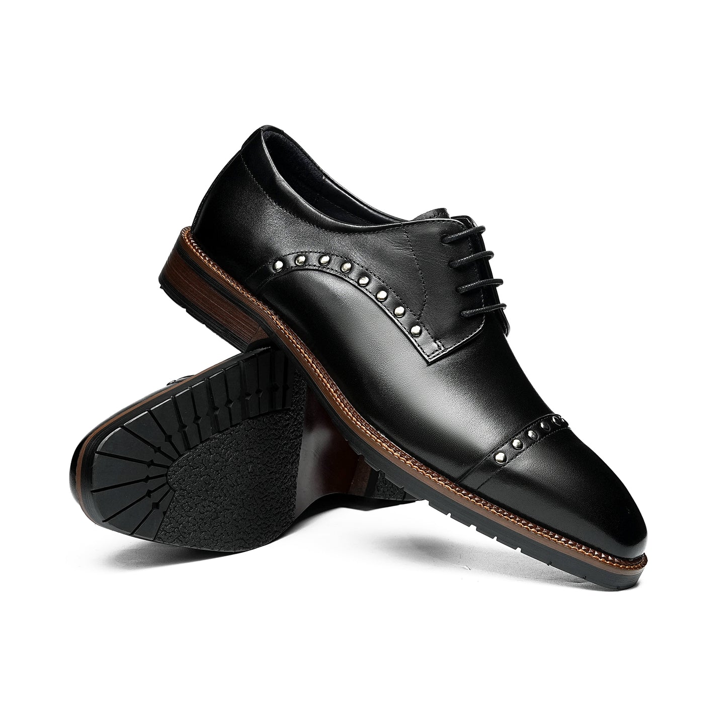 Men's Derby Shoes: Sculpted Toe Design & Artisan Hardware Accents
