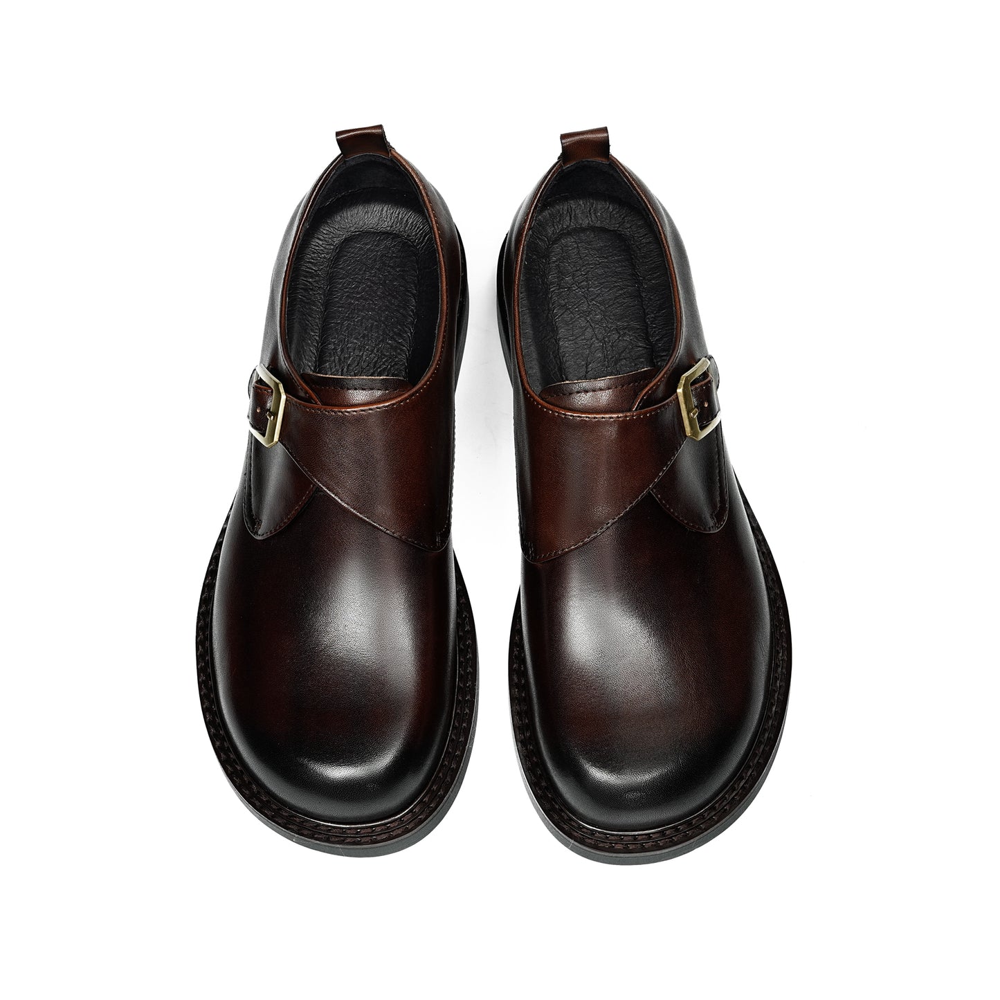 Men's Spacious Toe Monk Strap Shoes: Refined Hardware & Elevated Comfort