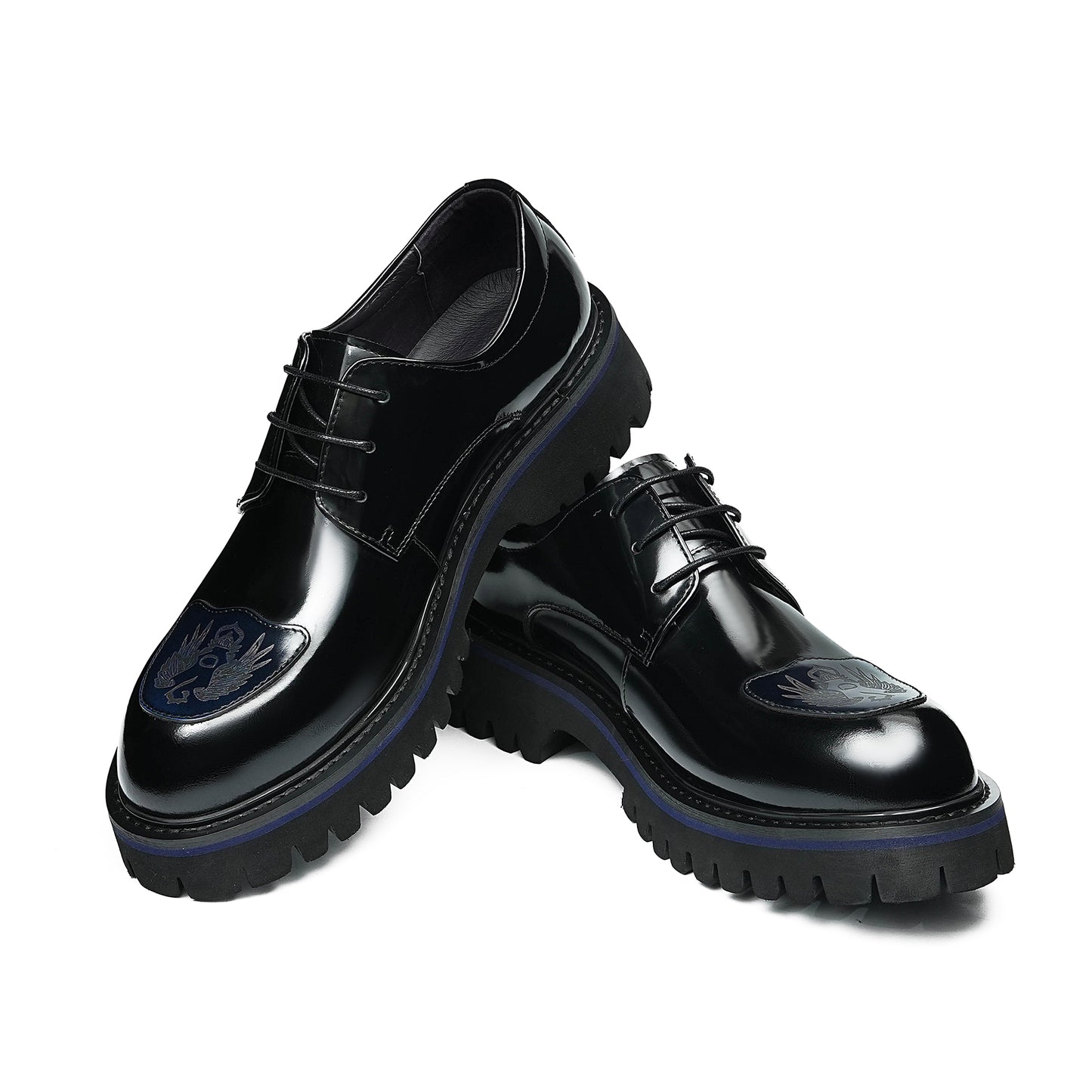 Men's Derby Shoes: Structural Tread Pattern & Refined Detailing