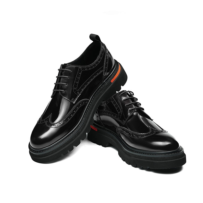 Men's Brogue Derby Shoes: Luminous Grain & Supple Interior Contours