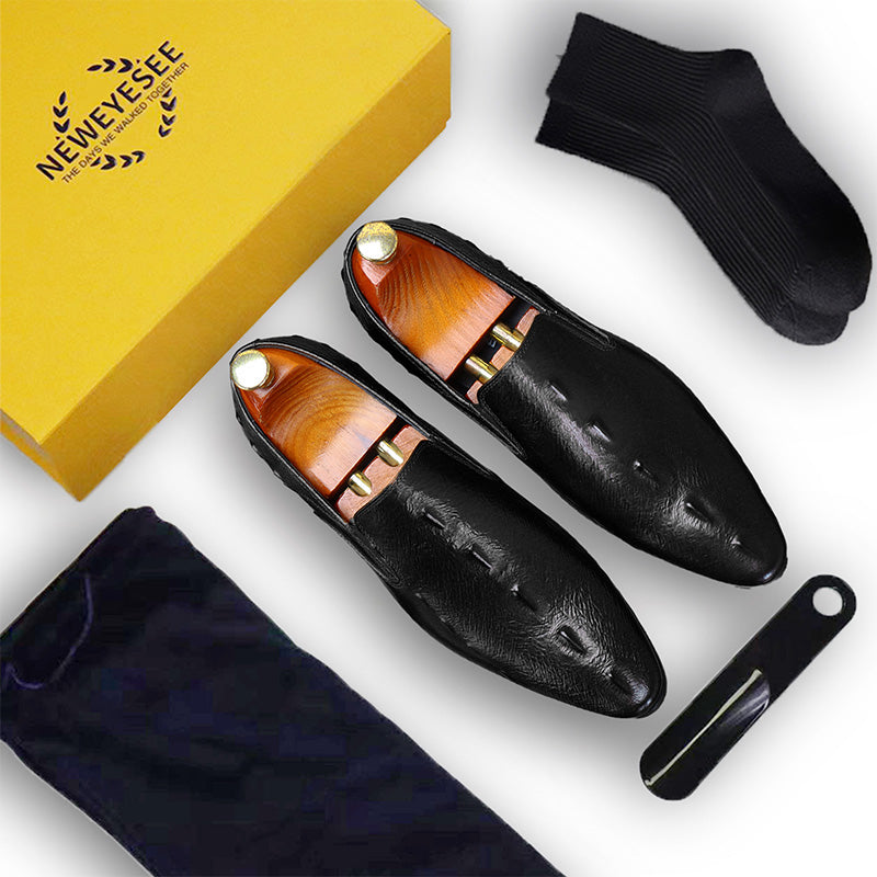 Men’s Exotic Crocodile-Embossed Leather Loafers