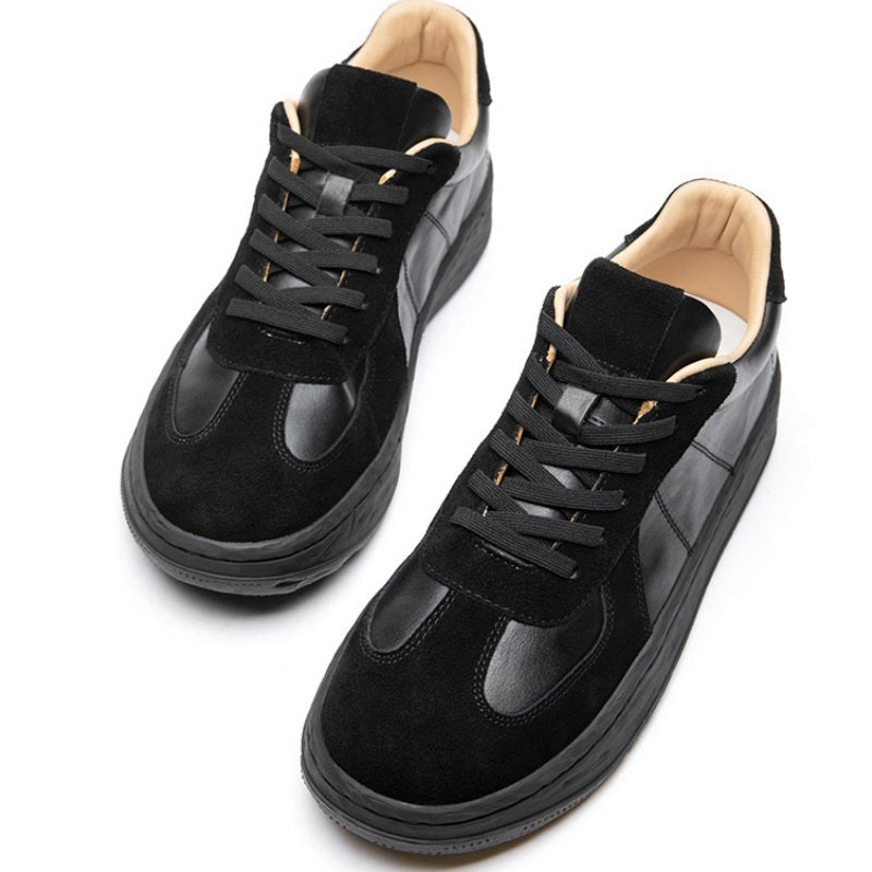 Calf Leather Sneakers – Anti-Slip Rubber Sole Lace Up Premium Comfort