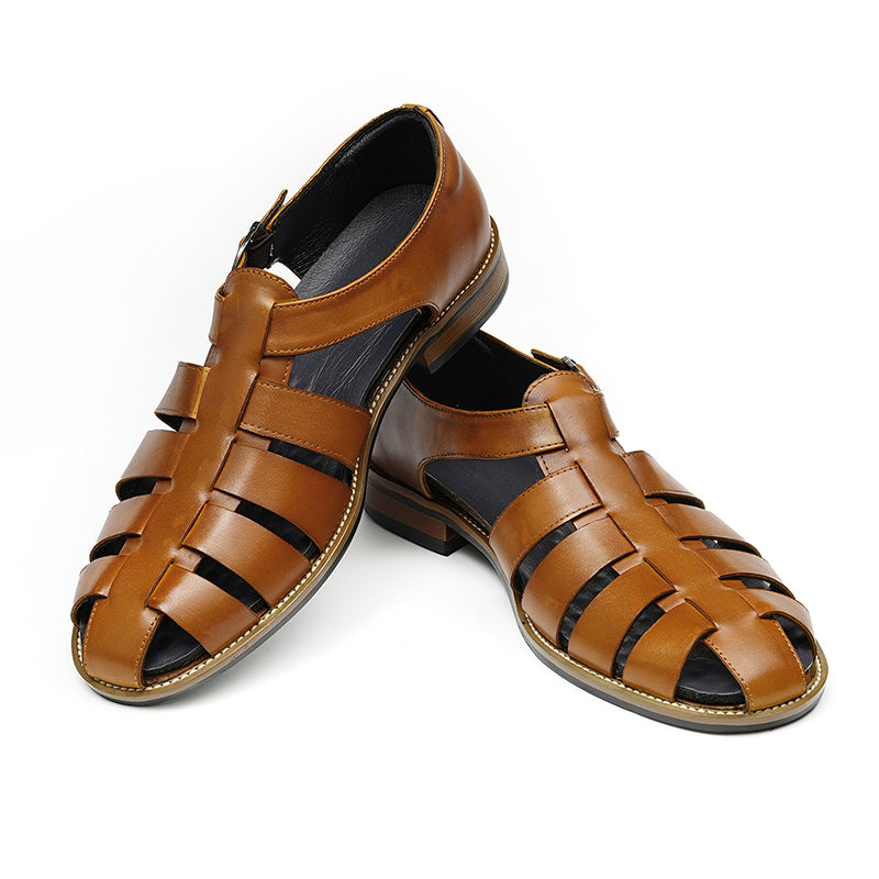 Classic Mens Leather Fisherman Dress Sandals Brown / US 6 / UK 5 / EU 39 Classic Mens Leather Fisherman Dress Sandals Brown / US 6 / UK 5 / EU 39