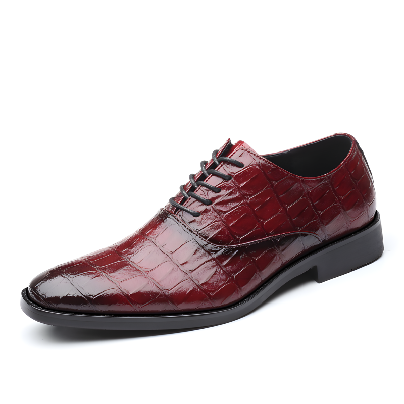 Men's Formal Oxfords Crocodile-Textured Leather Dress Shoes
