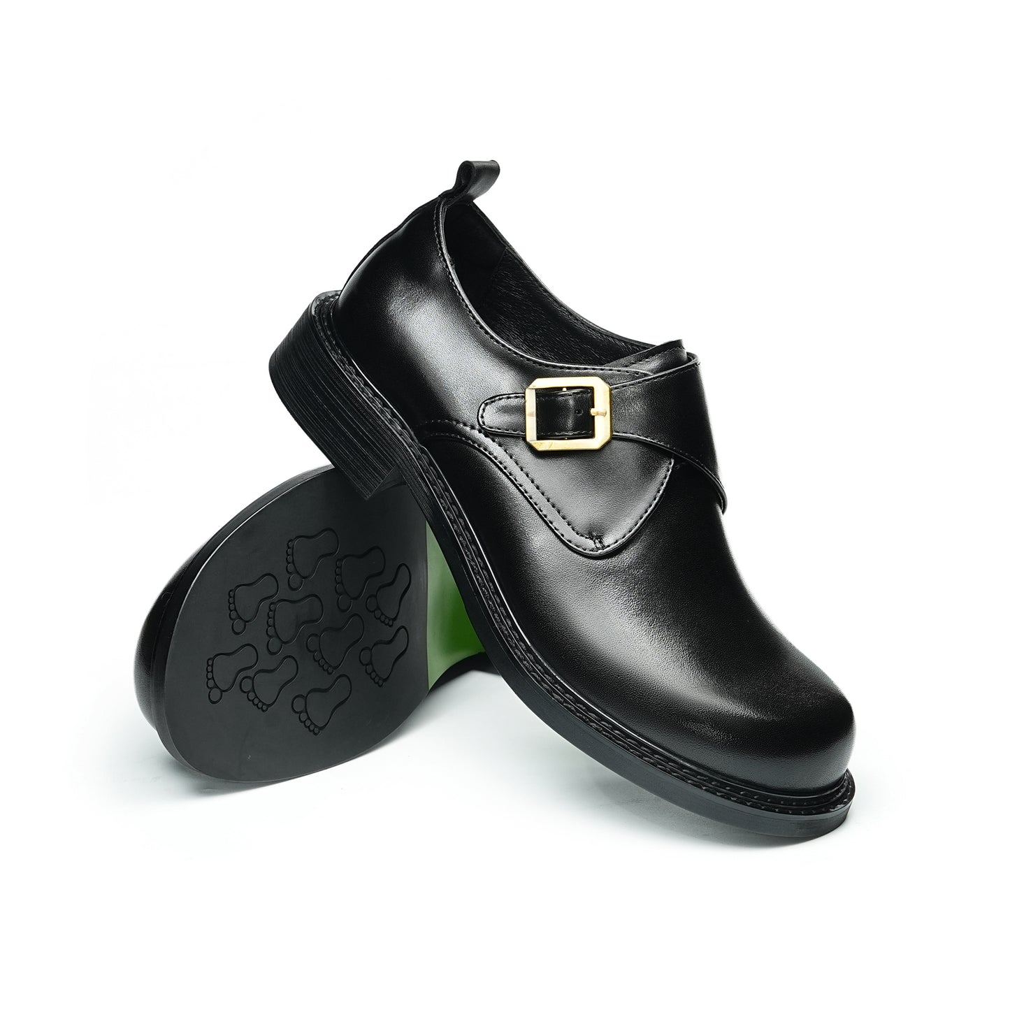 Men's Spacious Toe Monk Strap Shoes: Refined Hardware & Elevated Comfort