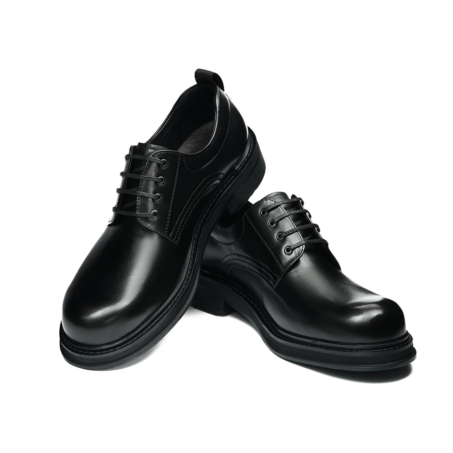 Urban Ease Men's Derby Shoes: Side Elastic Panels & Streamlined Design