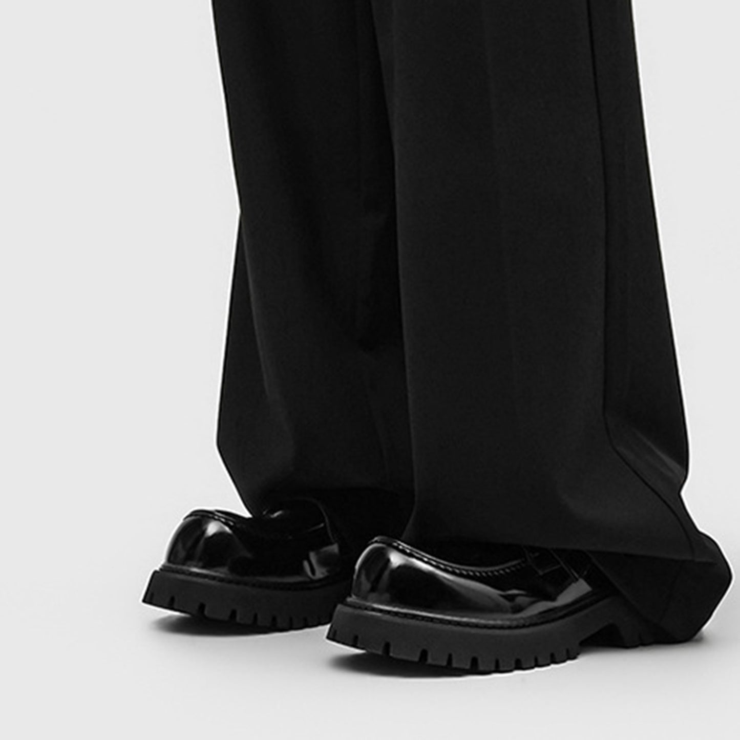 Men's Loafers Shoes: Chunky Platform Sole with Double-Strap Zipper Detail