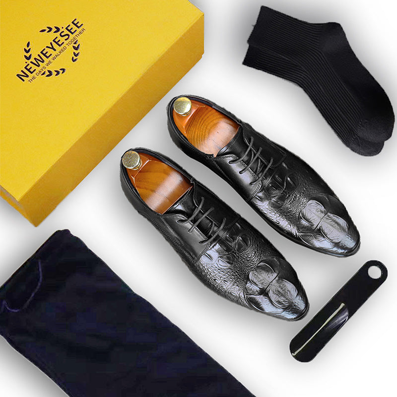 Men’s Glossy Leather Derby Shoes