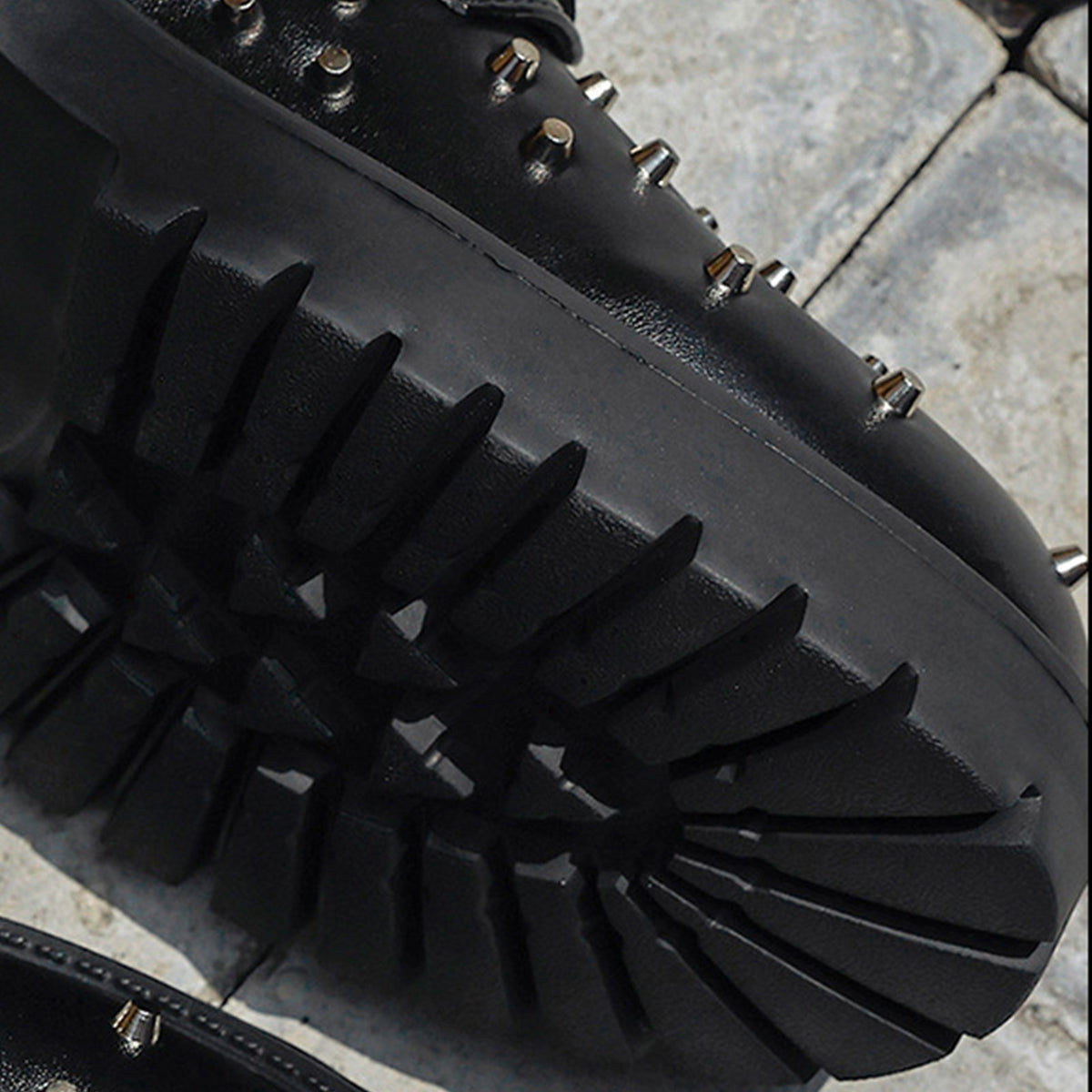 Men's Heavy-Duty Studded Derby Shoes | with Chunky Platform Sole