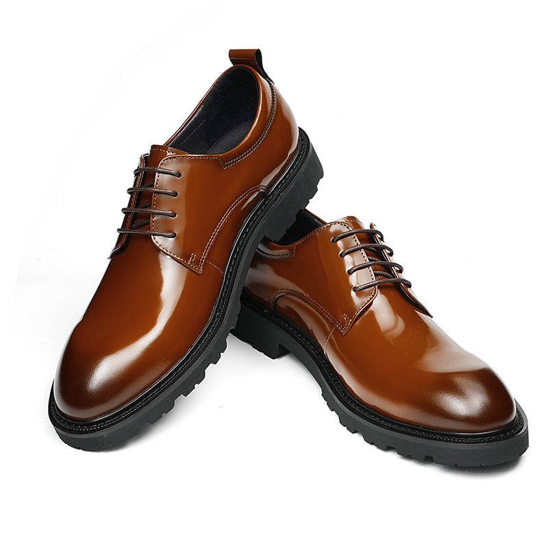 Men's Luminous Derby Shoes: Sculpted Toe Design & Architectural Sole Detailing