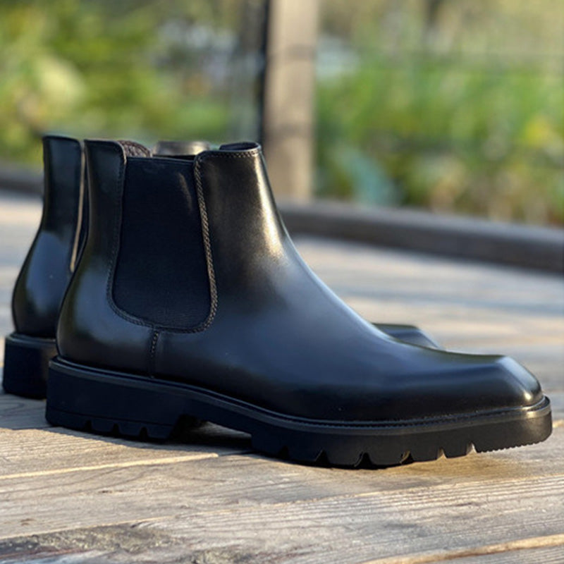 Men's Chelsea Boots: Square Toe Design & Effortless Side Elastic Access