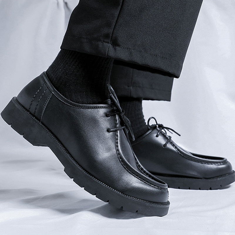 Men's Wallabee-Inspired Shoes: Rounded Toe Comfort & Artisan Stitching Detail