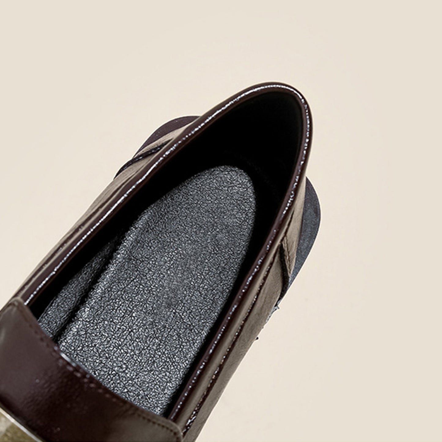 Women's Textured Leather Loafers with Metal-Plate Detail