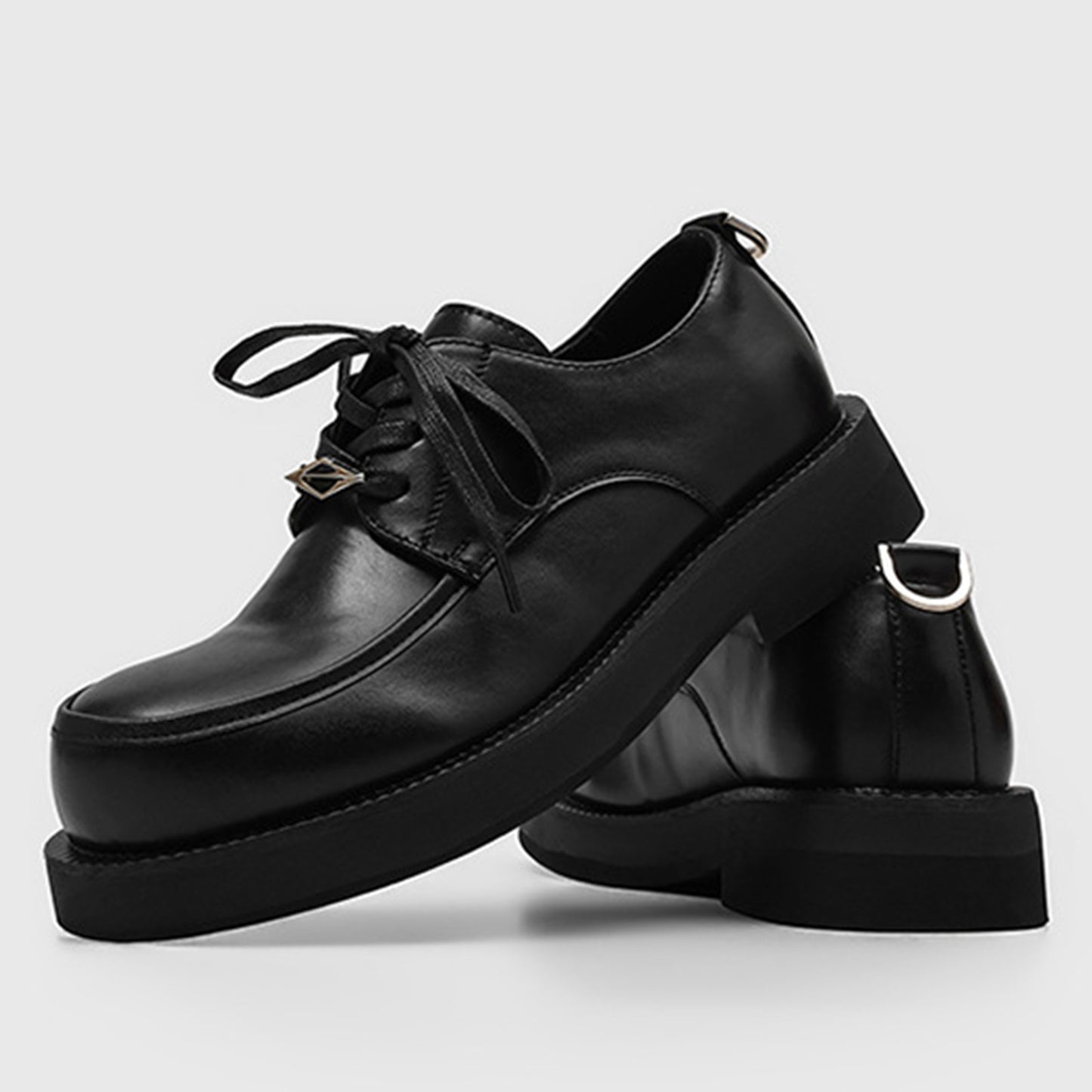 Men's Derby Shoes: Chunky Sole & Bold Hardware Accent Statement