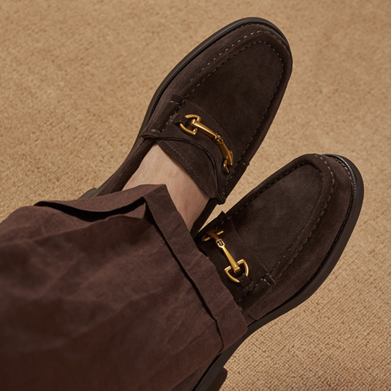 Men's Suede Loafers: Signature Hardware & Textured Comfort