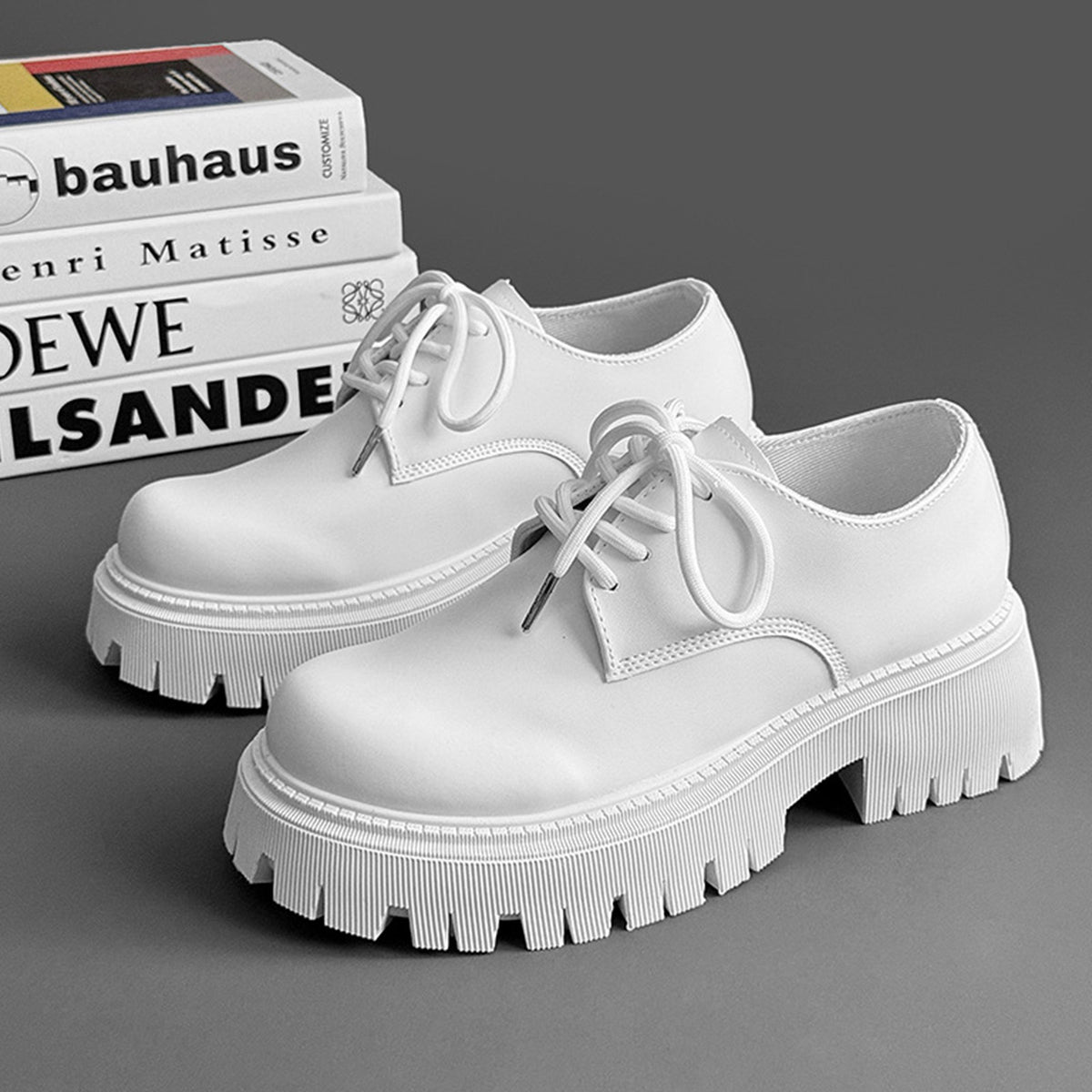 Men's Artistic Derby Shoes | with Chunky Lug Sole & Brushstroke Detail
