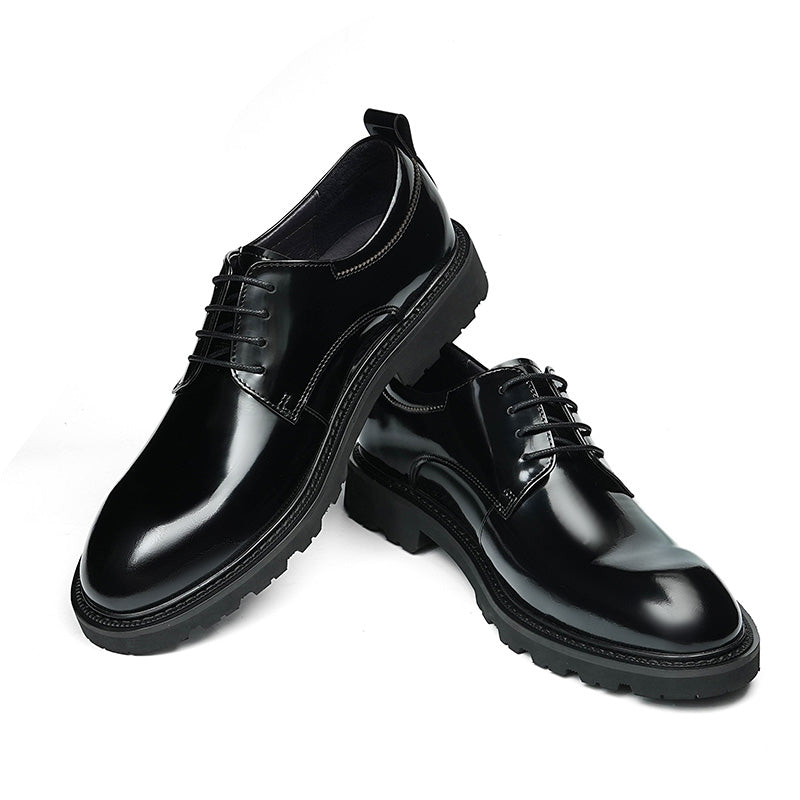 Men's Luminous Derby Shoes: Sculpted Toe Design & Architectural Sole Detailing
