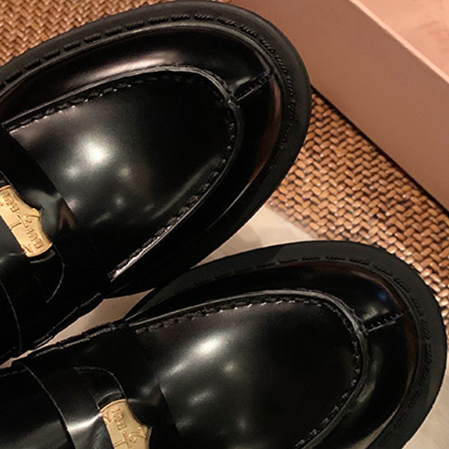 Women's Loafers Chunky Platform with Statement Metal Buckle Detail