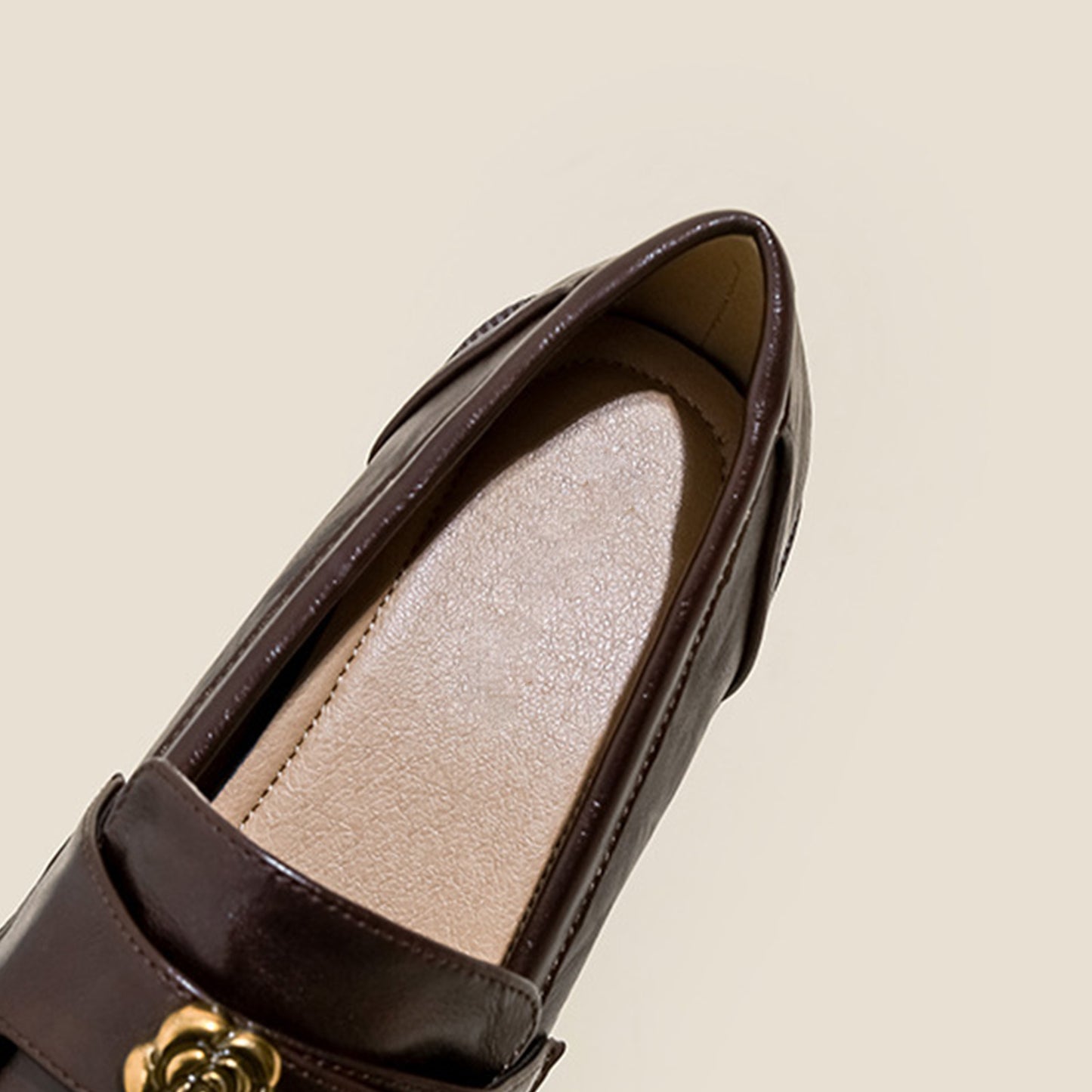Women's Loafers with Elegant Metallic Floral in Soft Leather & Comfortable Sole