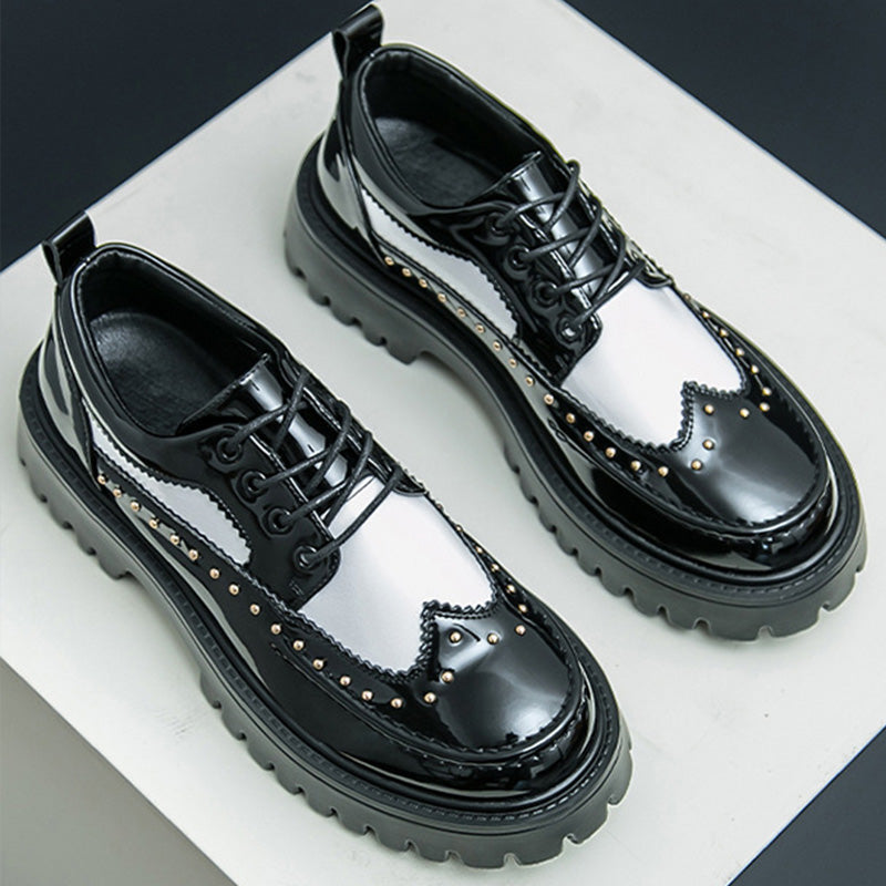 Artistic Expression Brogue Derbys Shoes: Wingtip Poetry & Stud Accents