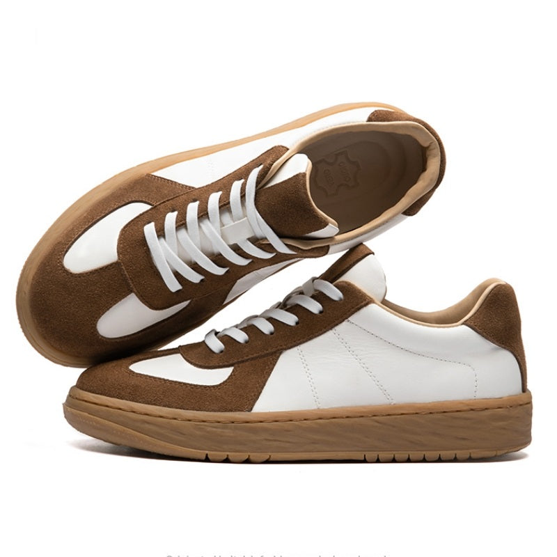 Calf Leather Sneakers – Anti-Slip Rubber Sole Lace Up Premium Comfort