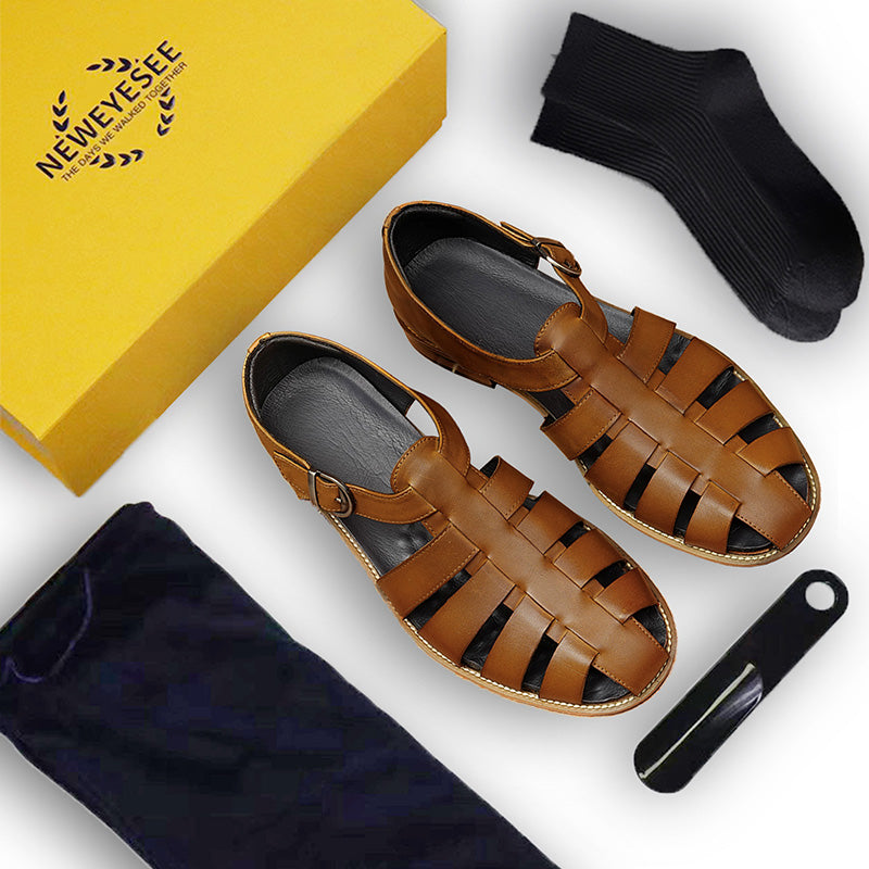 Classic Men’s Leather Fisherman Dress Sandals