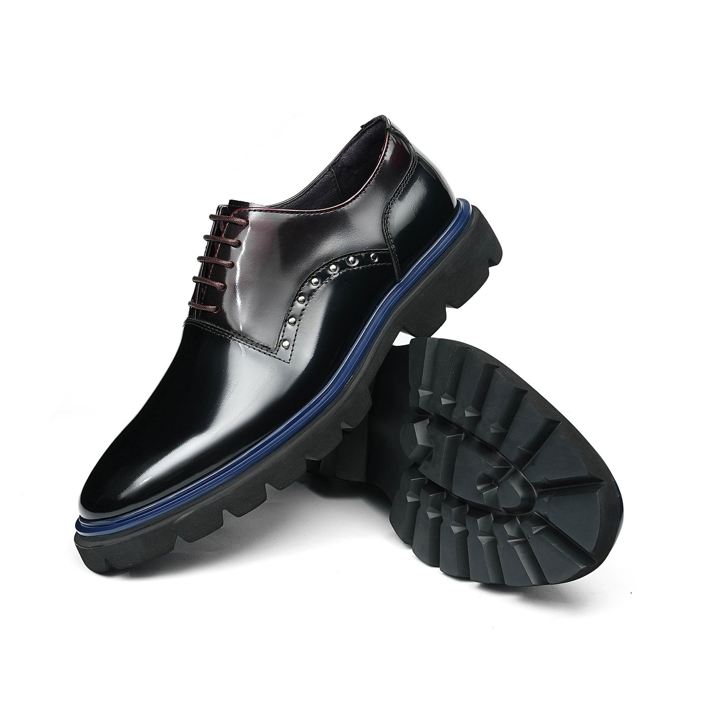 Men's Oxford Shoes: Contrast Accent & Platform Sole Design