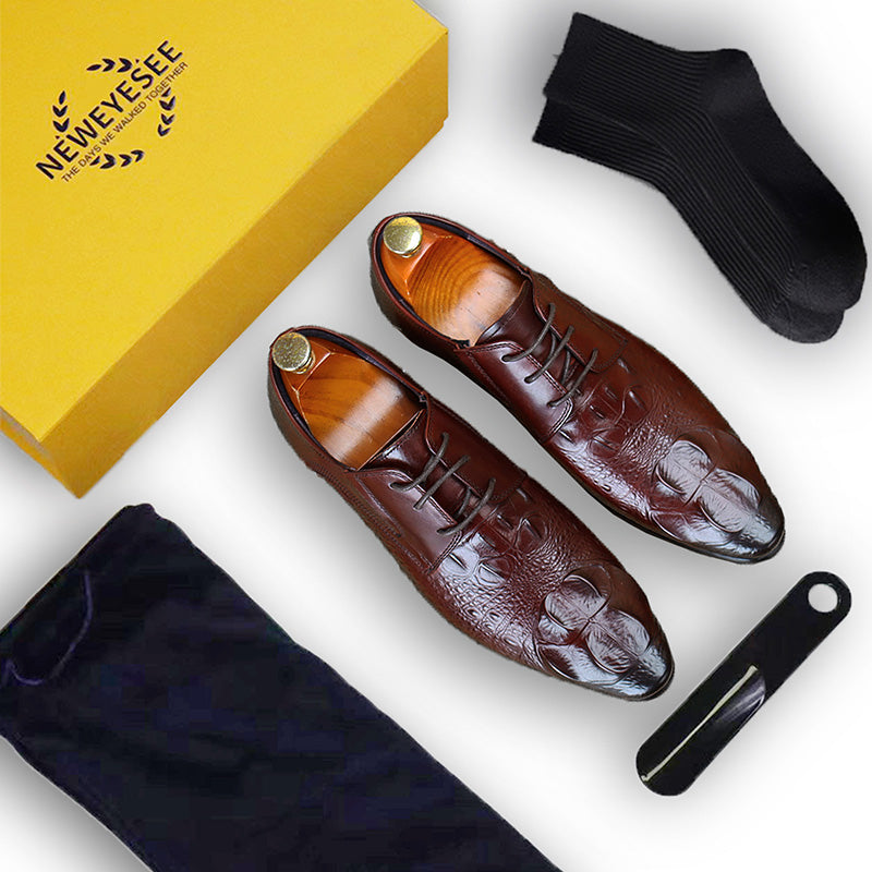 Men’s Glossy Leather Derby Shoes