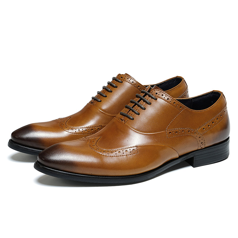 Men's Brogue Oxford Shoes Intricate Detailing
