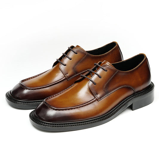 Men's Derby Shoes - Gradient Leather & Reinforced Stitching