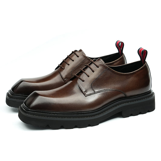 Men's Derby Shoes Square-Toe Sophistication & Functional Tabs