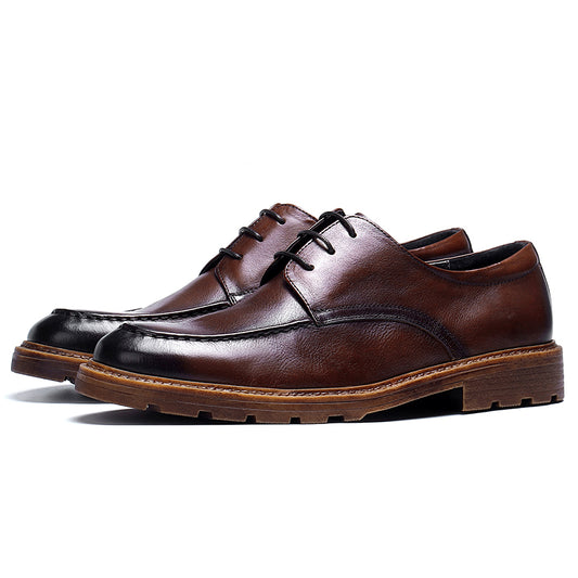 Men's Derby Shoes - Polished Leather & Slip-Resistant Sole